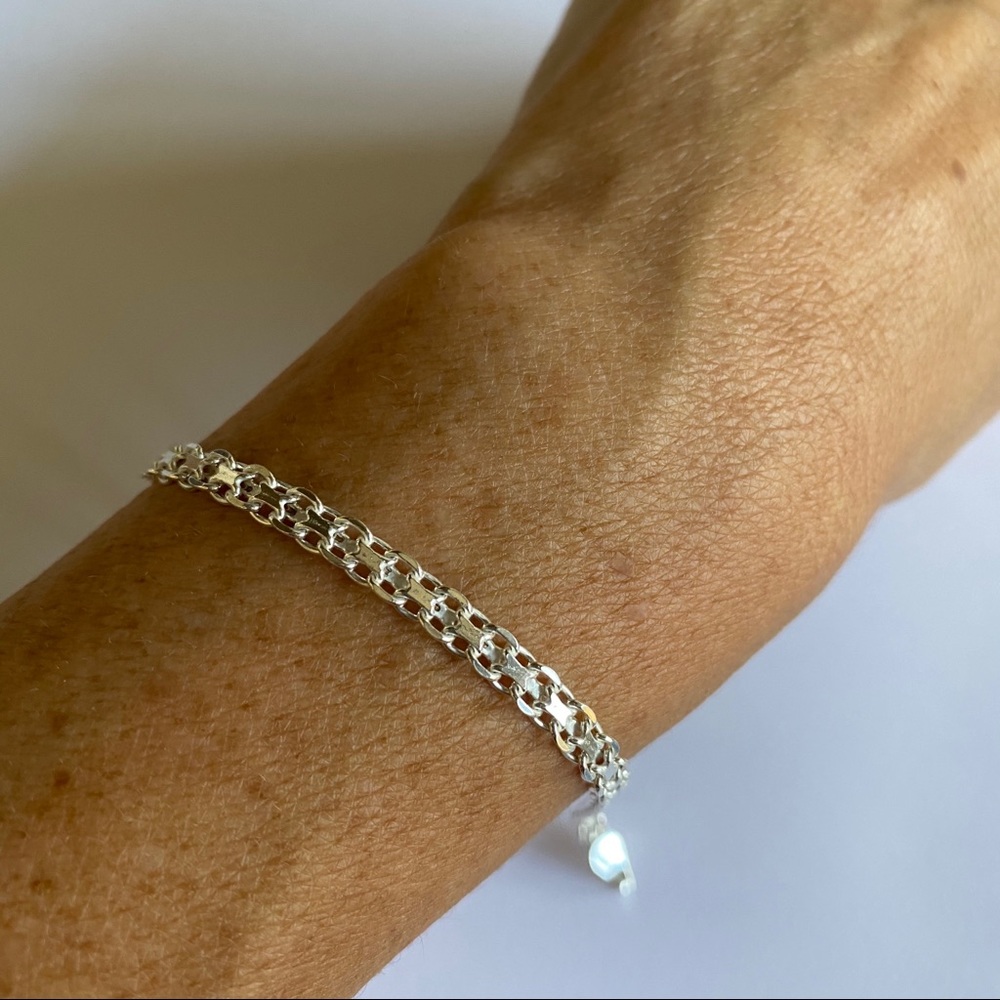 Italian Sterling Silver 925 Italy Chain Bracelet - Picture 2 of 8